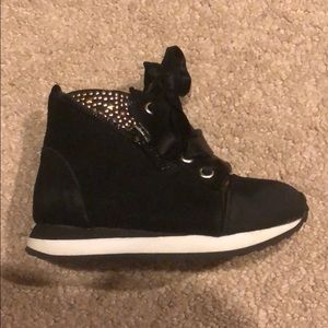 Black Suede Sneakers for Toddler Girl
